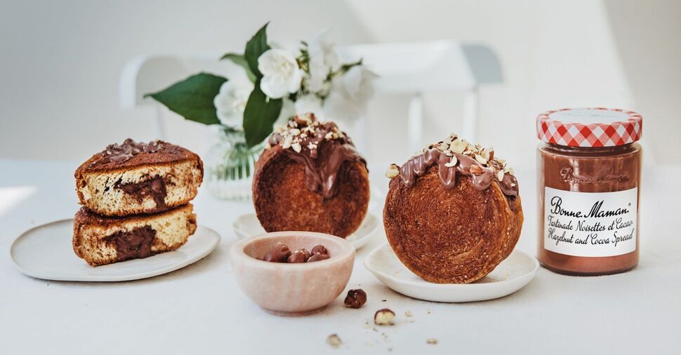 New York Rolls with Bonne Maman Hazelnut and Cocoa Spread