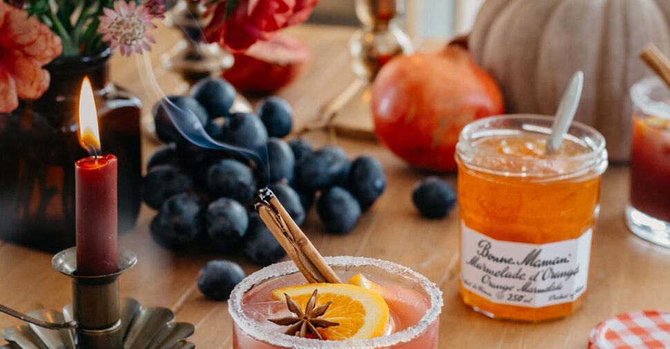 Halloween Cocktail with Bonne Maman Orange Marmalade